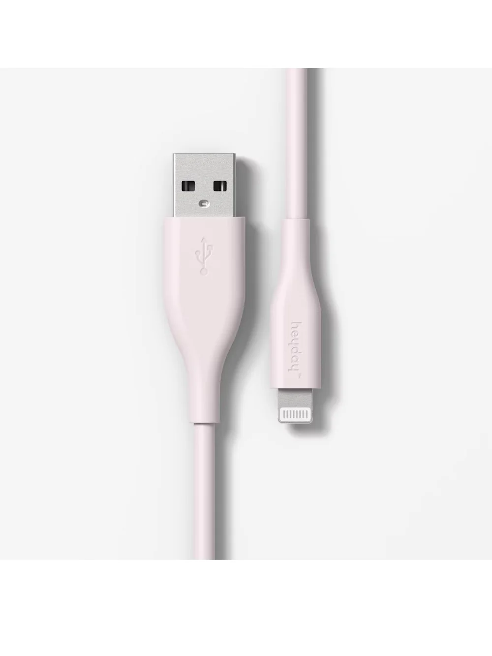 heyday White Power Bank with White 8ft Lightning Cable